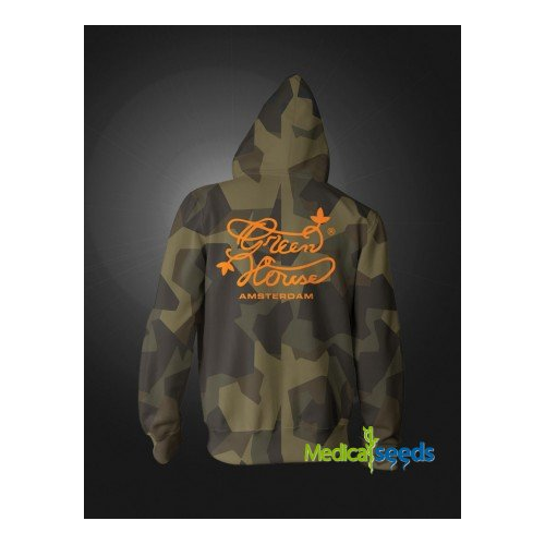 Mikina Green House Camo s kapucí se zipem