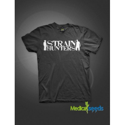 Tričko so značkou Strain Hunters – čierne