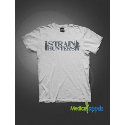 Tričko so značkou Strain Hunters – šedé