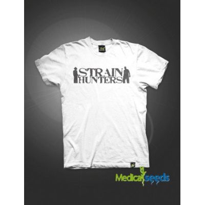 Tričko so značkou Strain Hunters – biele