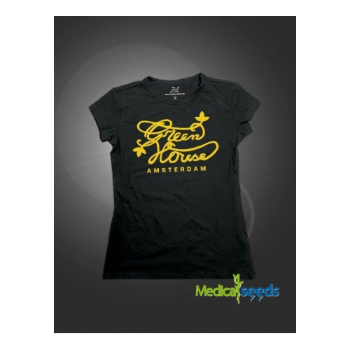 Womens T-shirt Green House - black
