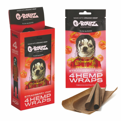 Grollz Hemp Wrap konopný blunt Strawberry Pop 4 ks