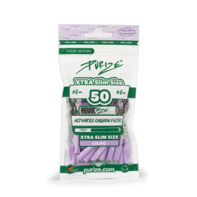 Purize Extra Slim uhlíkové filtry 50 ks (6 mm) lilac