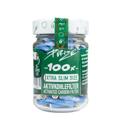 Purize Extra Slim uhlíkové filtry 100 ks (6 mm) blue