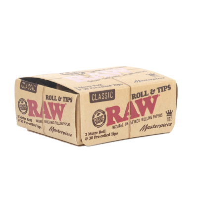 RAW Classic Masterpiece Rolls papírky s předbalenými filtry 3 m