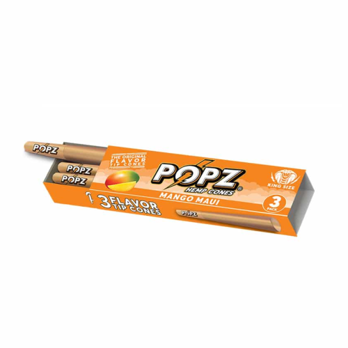 Popz Hemp Cones Mango Maui pre-rolled cones, 3 pcs