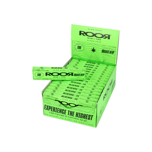 Roor Slim Organic Hemp papers with filters, 32 pcs