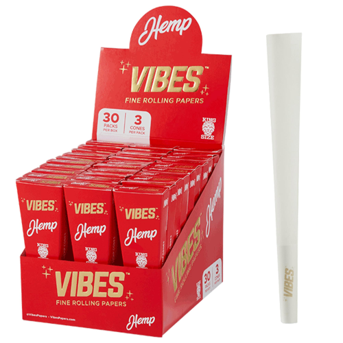 Vibes Hemp Kingsize Slim pre-rolled tubes, 3 pcs