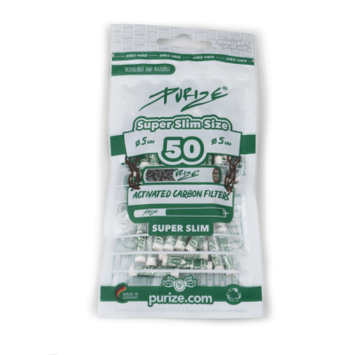 Purize Super Slim uhlíkové filtry 50 ks (5 mm) white