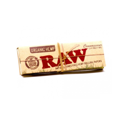 RAW Organic Hemp Connoisseur 1 1/4 krátké papírky s filtry 50 ks