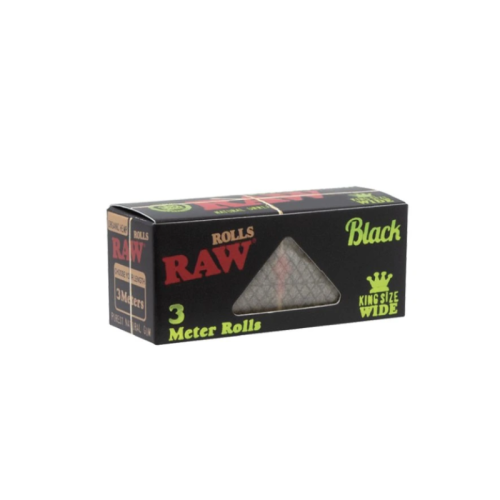 RAW Black Organic Hemp Kingsize Wide Rolls cigaretové papieriky 3 m