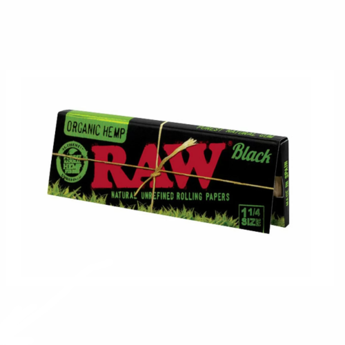 RAW Black Organic Hemp 1 1/4 krátke papieriky 50 ks
