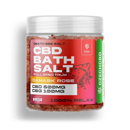 Sůl do koupele CBD + CBG 500mg Růže damascénská 110g