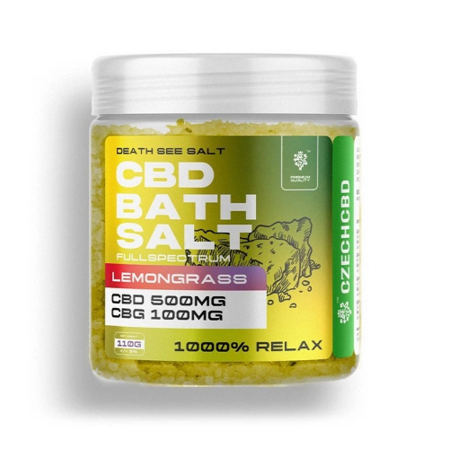 Sůl do koupele CBD + CBG 500mg Lemongrass 110g