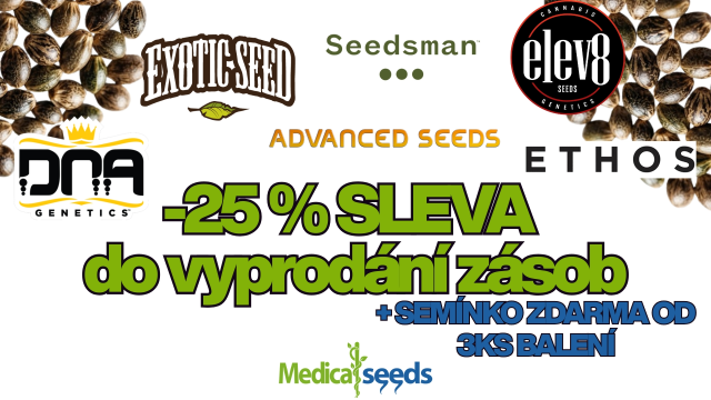 1.10. 6 světových seedbank – 25 % sleva + semínko zdarma (do vyprodání zásob)